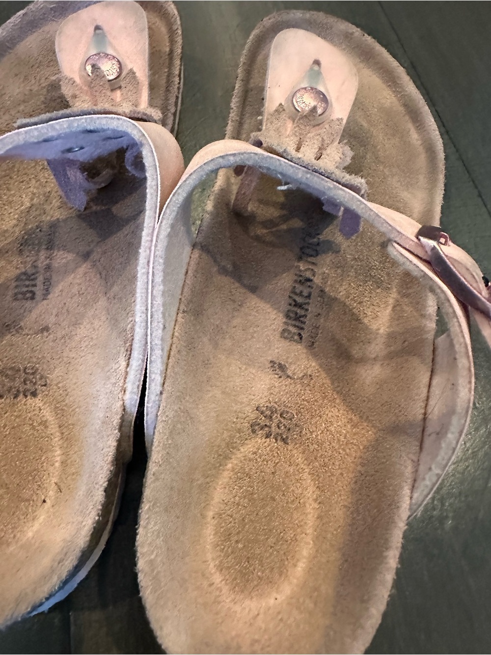 Birkenstock big kids pink suede leather sandals size 34 (2.5-3) - Picture 4 of 10